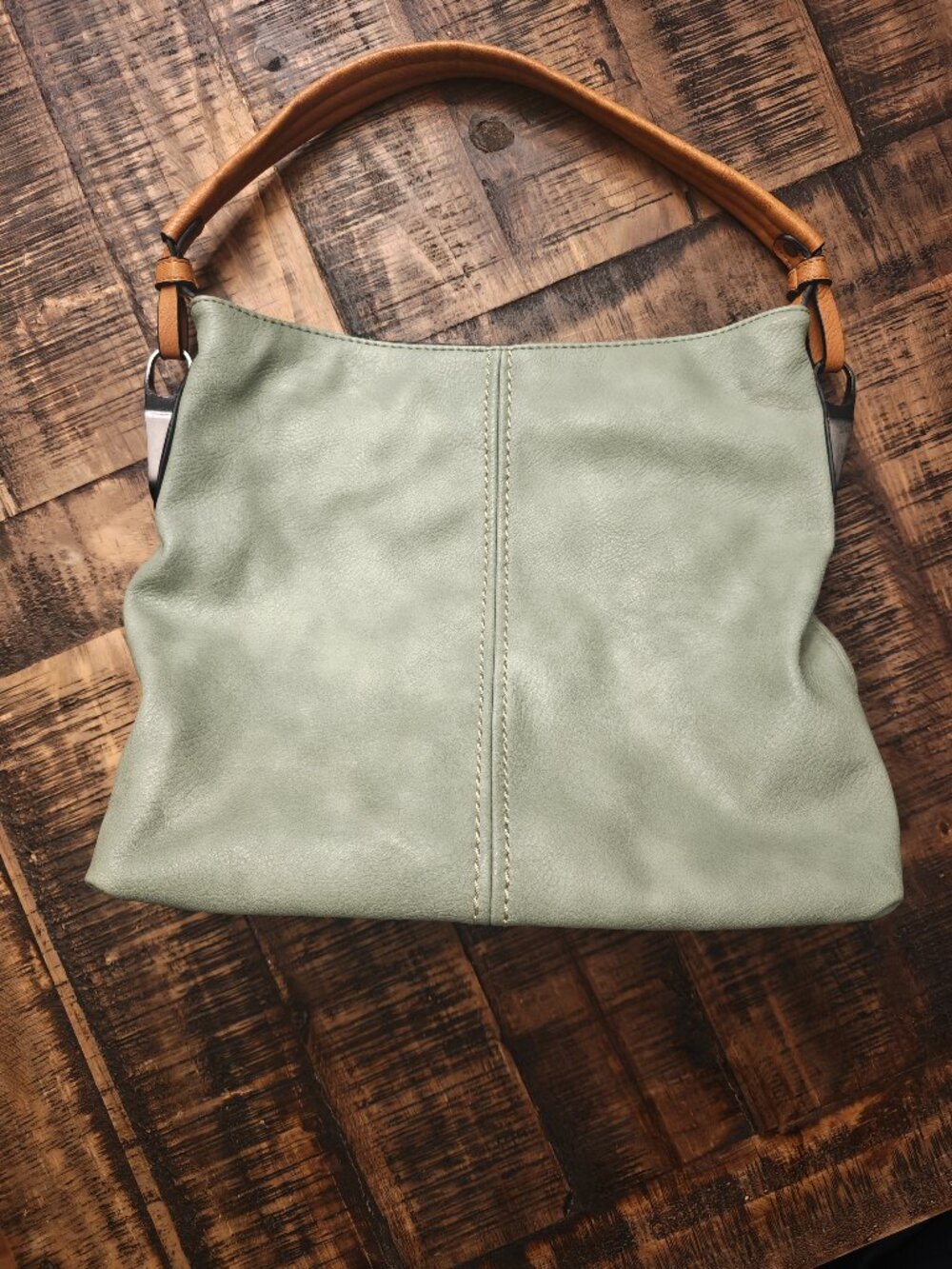 Sage green shoulder tote